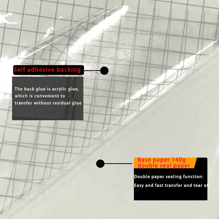 Clear Vinyl Transfer Paper Tape Roll Transfer Tape For Vinyl Grid