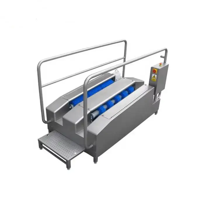 Stainless steel handheld boot washing machine designed to industrial hygiene standards