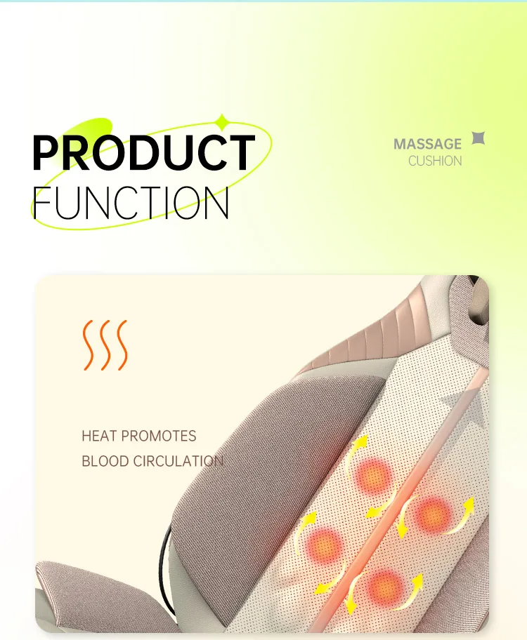 Shiatsu Massage Cushion Back Massager with Heat 3D Deep Tissue Kneading Neck Cushion Massager Vibration