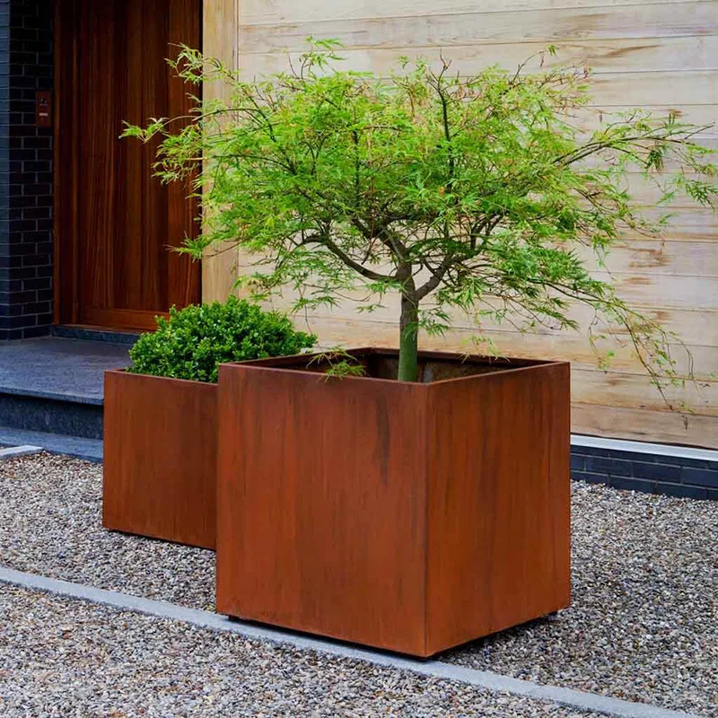 Rust Outdoor Corten Steel Planter Rectangle Flower Pot| Alibaba.com