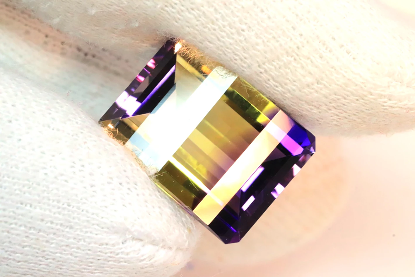 Lab Created Ametrine Gemstone - Hydro Thermal Quartz Ametrine 13mm-20mm Gems - Pixel Cut Synthetic Stone At Wholesale Price
