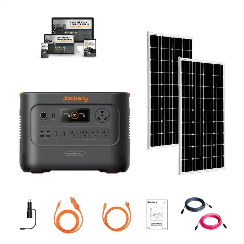 portable solar power kits BLAVOR Portable Power Station 1600W (Peak 3200W), Built-in Solar Panel, 1024Wh LiFePO4 Battery, 100W USB-C Fast Charge, Solar Generator for Home