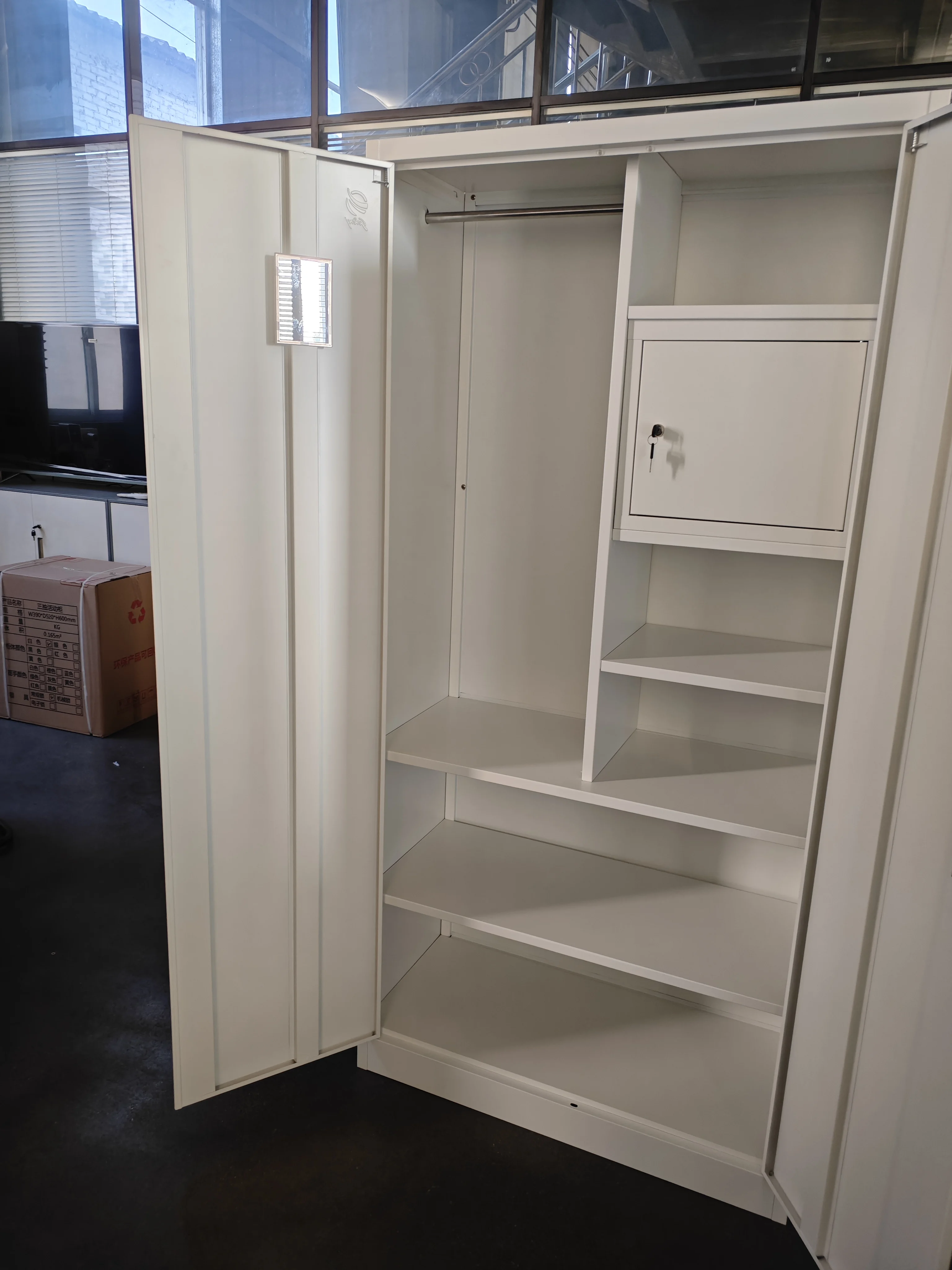 Metal Storage Wardrobe with Safe Steel Filing Cabinet Locker Closet Storage Wardrobe