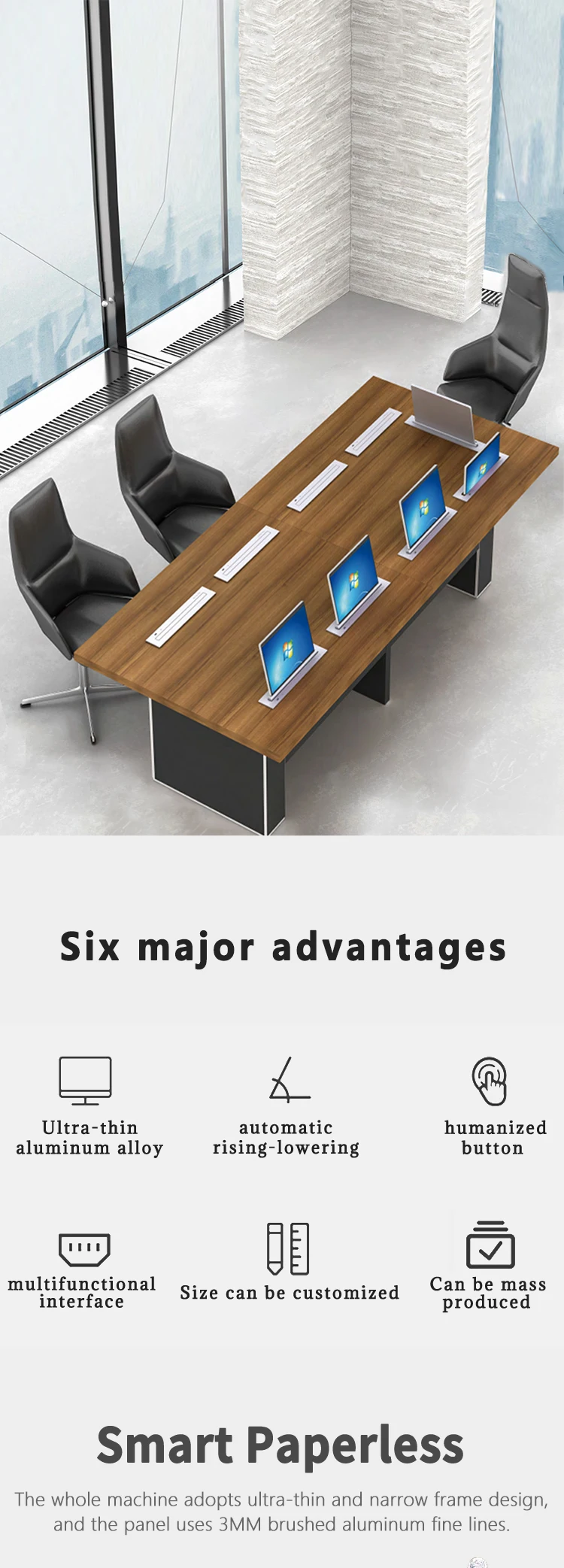 Motorized Touch Screen Lcd Monitor Lift With Audio Conference ...