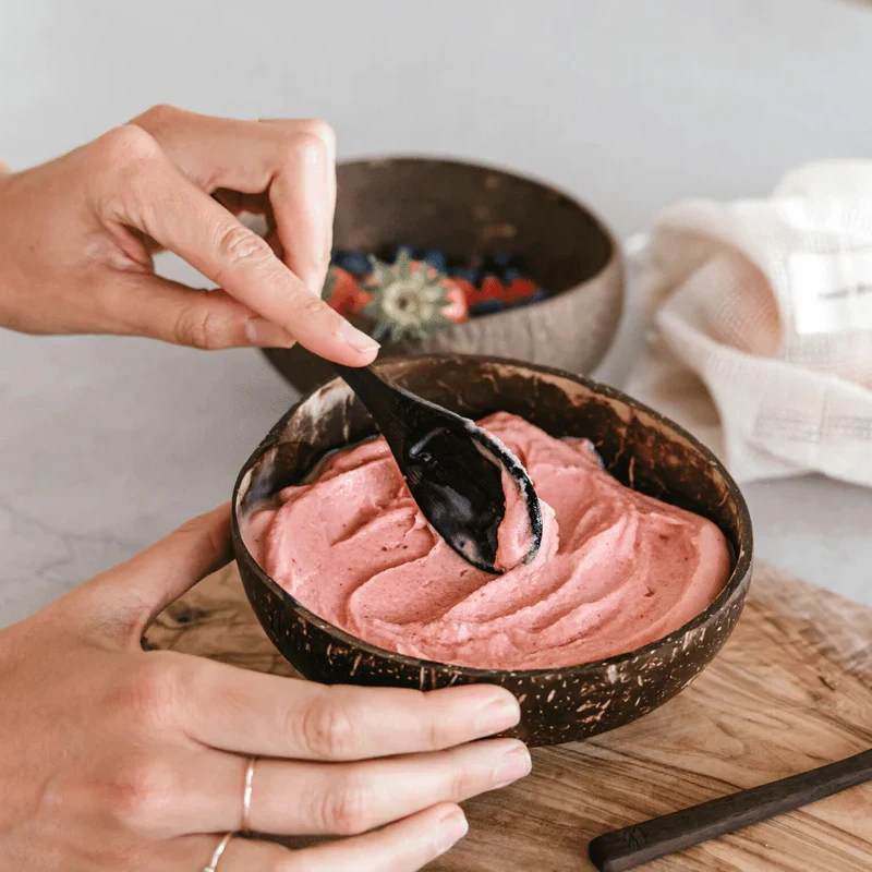 Best Selling Coconut Bowl (set Of 4) And Coconut Spoon Vegan Organic