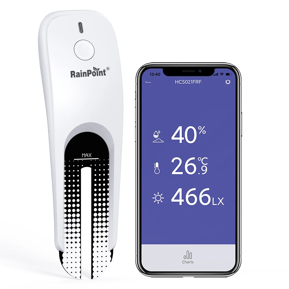 Rainpoint Soil Moisture and Sunlight Sensor Automatic Irrigation Sensor Smart App System Garden Lawn Sensor