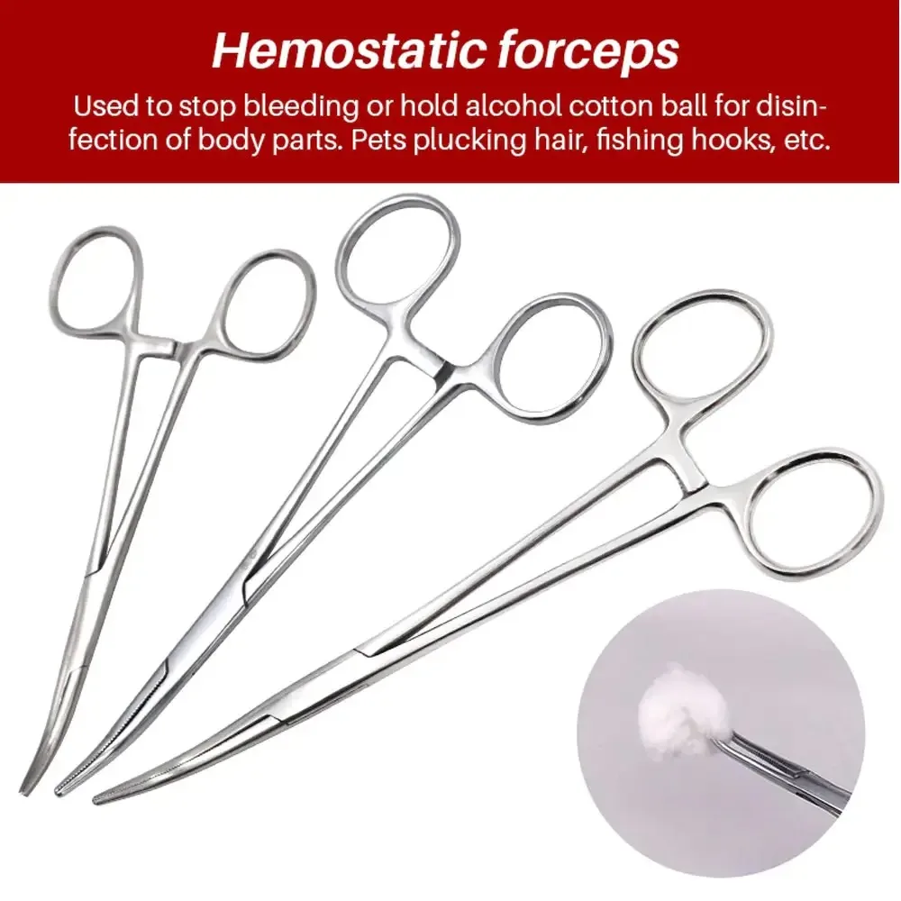 3pcs Stainless Steel Hemostatic Clamp Forceps Surgical Forceps Surgical Tool Kit Hemostat Locking Clamps Forceps Fishing Pliers 3pcs Stainless Steel Hemostatic Clamp Forceps Surgical Forceps Surgical Tool Kit Hemostat Locking Clamps Forceps Fishing Pliers