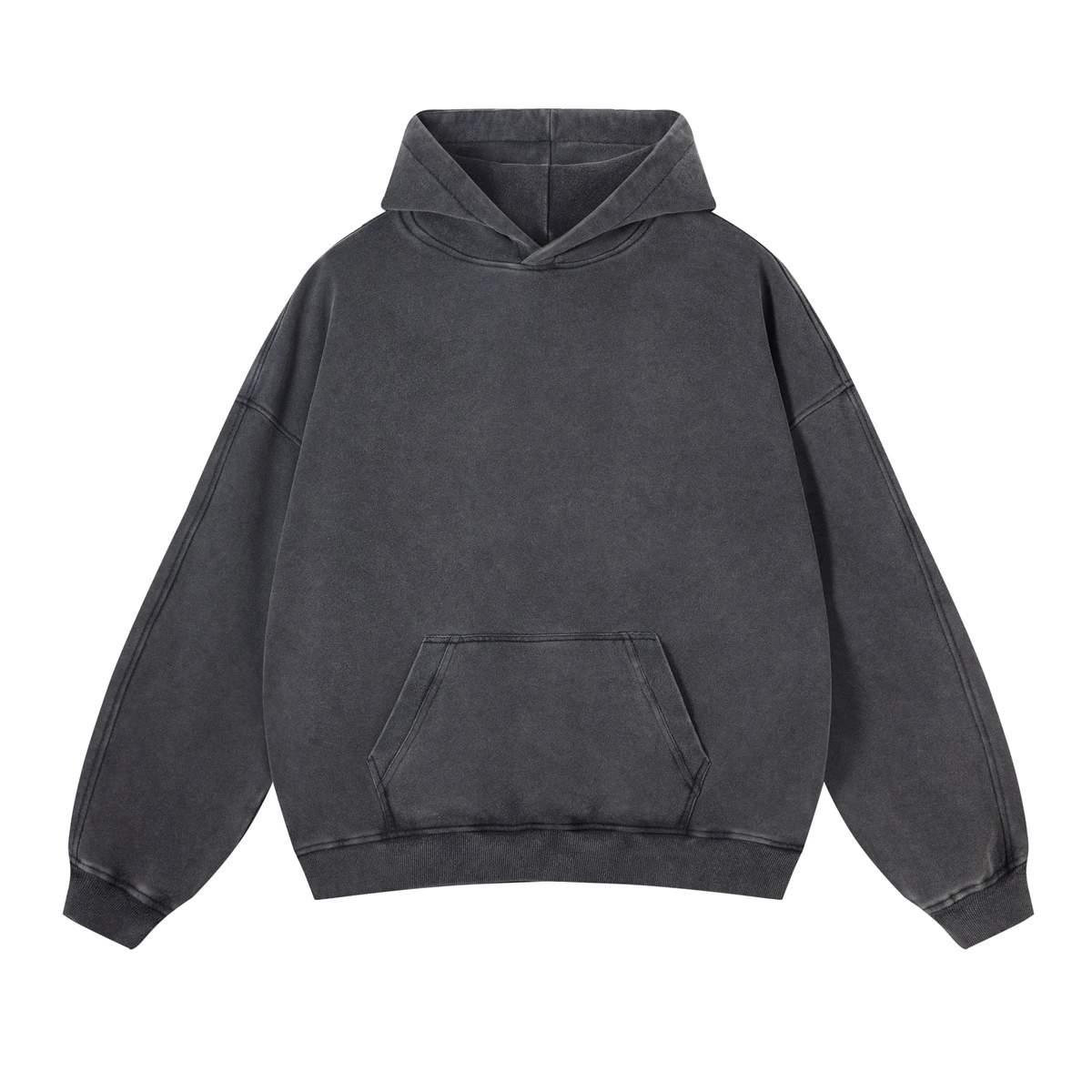 Glory Custom Vintage Hip-Hop Washed Hooded Sweatshirt Pullover Distressed Heavyweight Oversize Top for Men Causal Wear