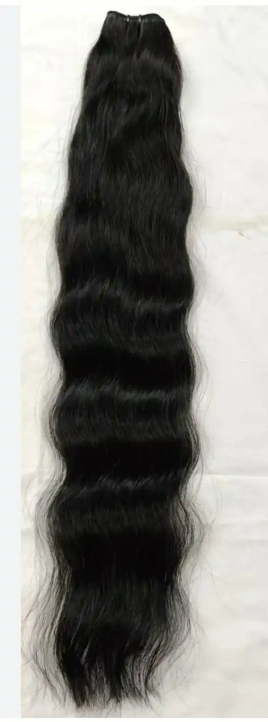 SINGLE DONOR UNPROCESSED RAW HAIR  INDIAN NATURAL WAVY TEMPLE HAIR