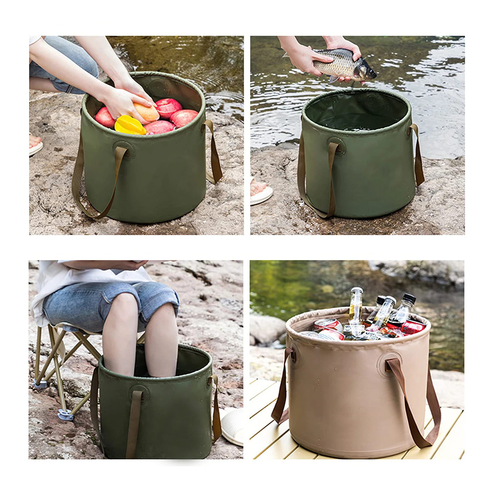 Custom Collapsible Bucket Container Outdoor Folding 10l 20l Water ...