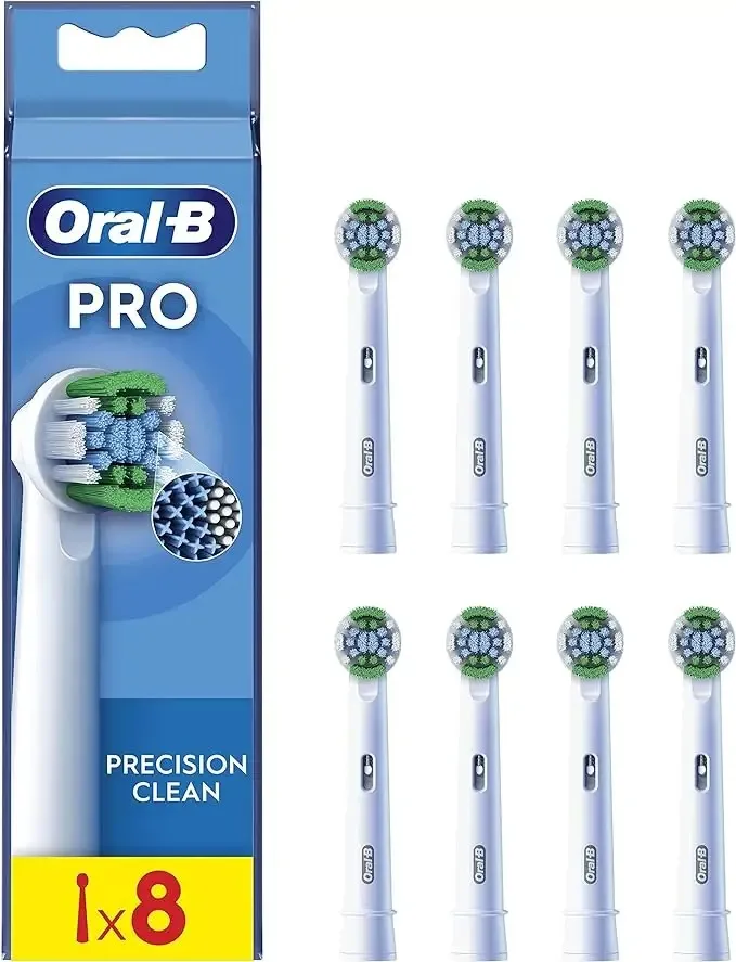 Oralb Pro Precision Clean Electric Toothbrush Head,Xshape And Deeper Plaque Removal,Pack Of 8