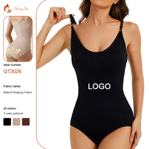 Nylon High Elastic Seamless Knitted Tummy Control Body Sculpting Butt Lift Women's Hook-and-Eye Closure Bodysuit Slim