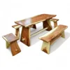 1 table 2 long bench 2 small bench