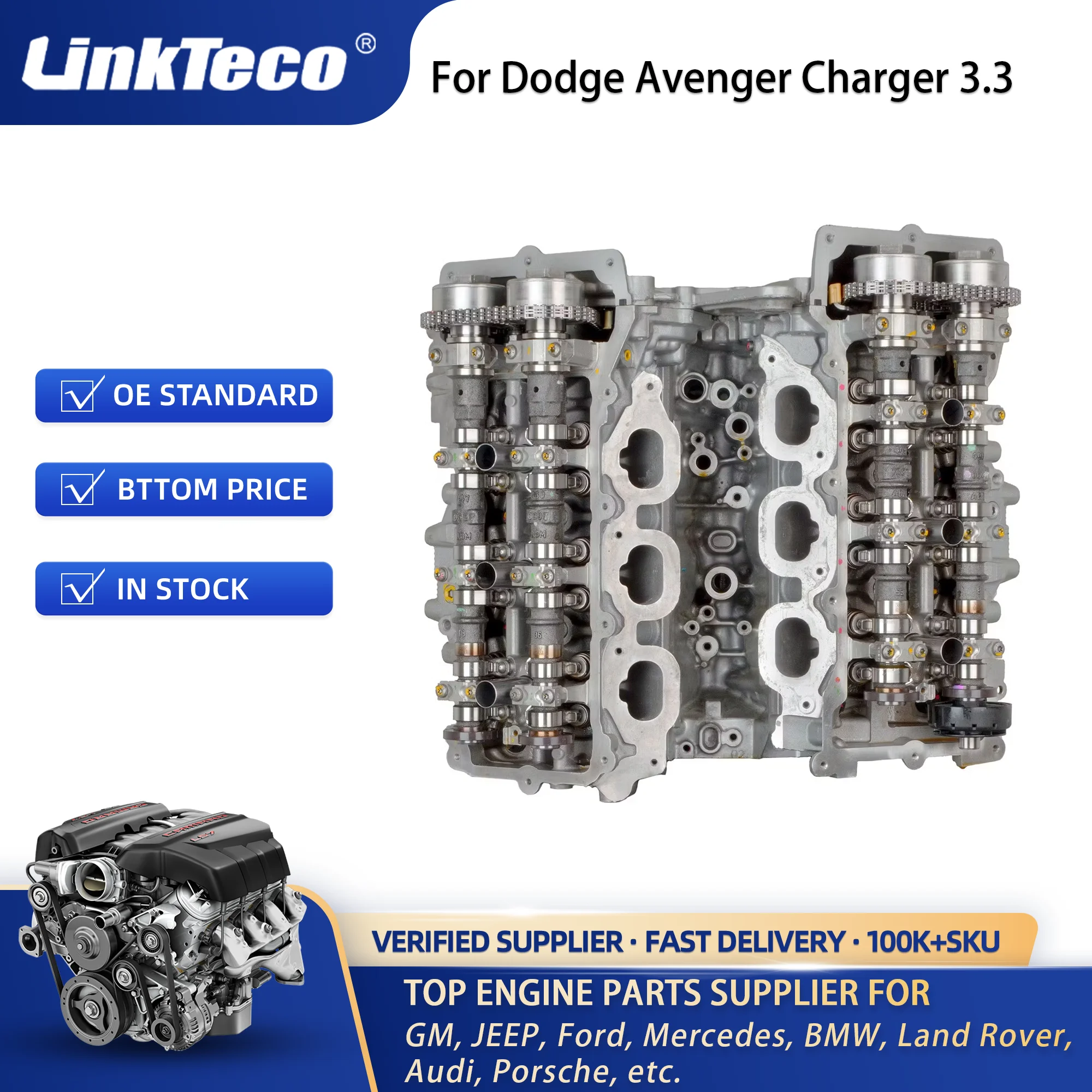 Linkteco High-quality V6 Engine Assembly for Dodge Avenger Charger 3.3L 2014-2021 4666031AB