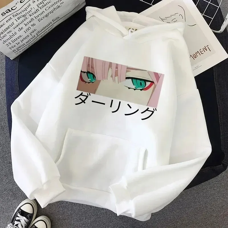 2024 Good Quality Custom logo Anime Hoodies Zero TWO Beautiful Girl Print Women Streetwear Loose Hip Hop Hooded Sweatshirt