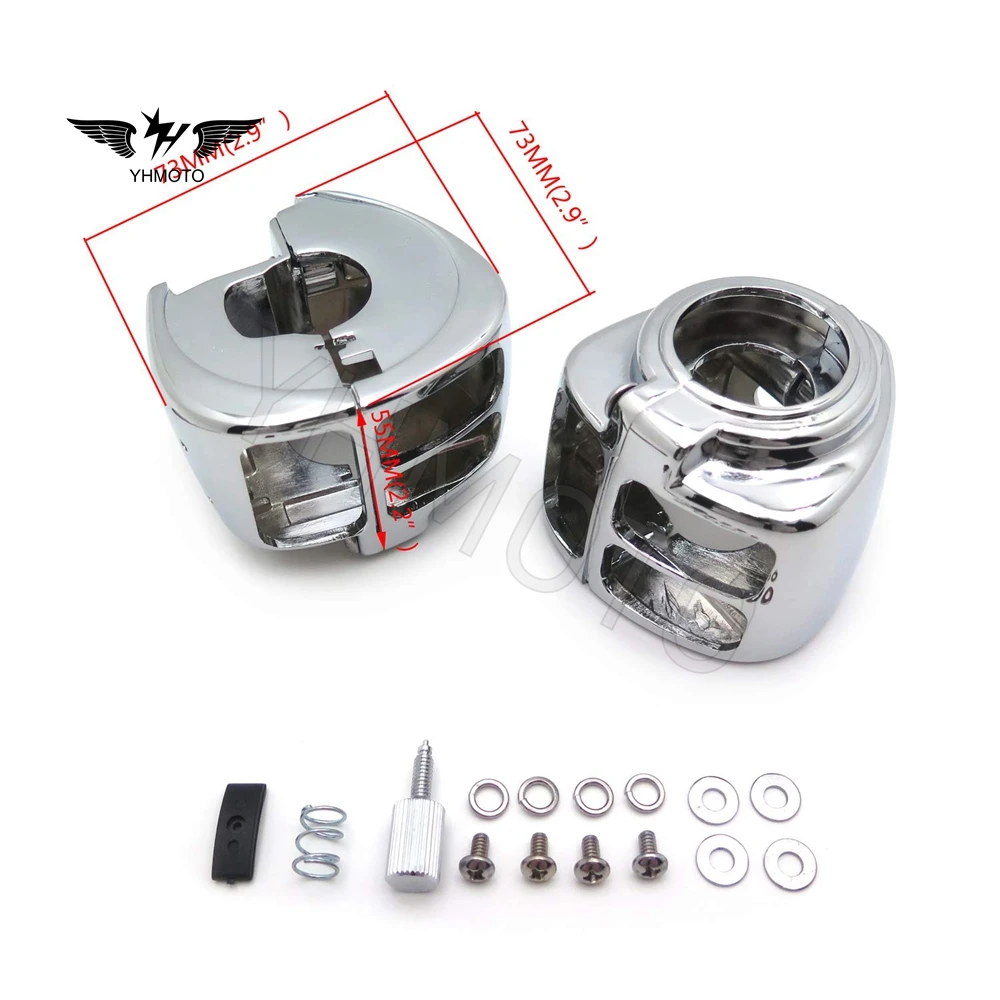 Black Left-Side Switch Housing Cover For Harley Dyna, Sportster, Softail & V-Rod – 2-Pack