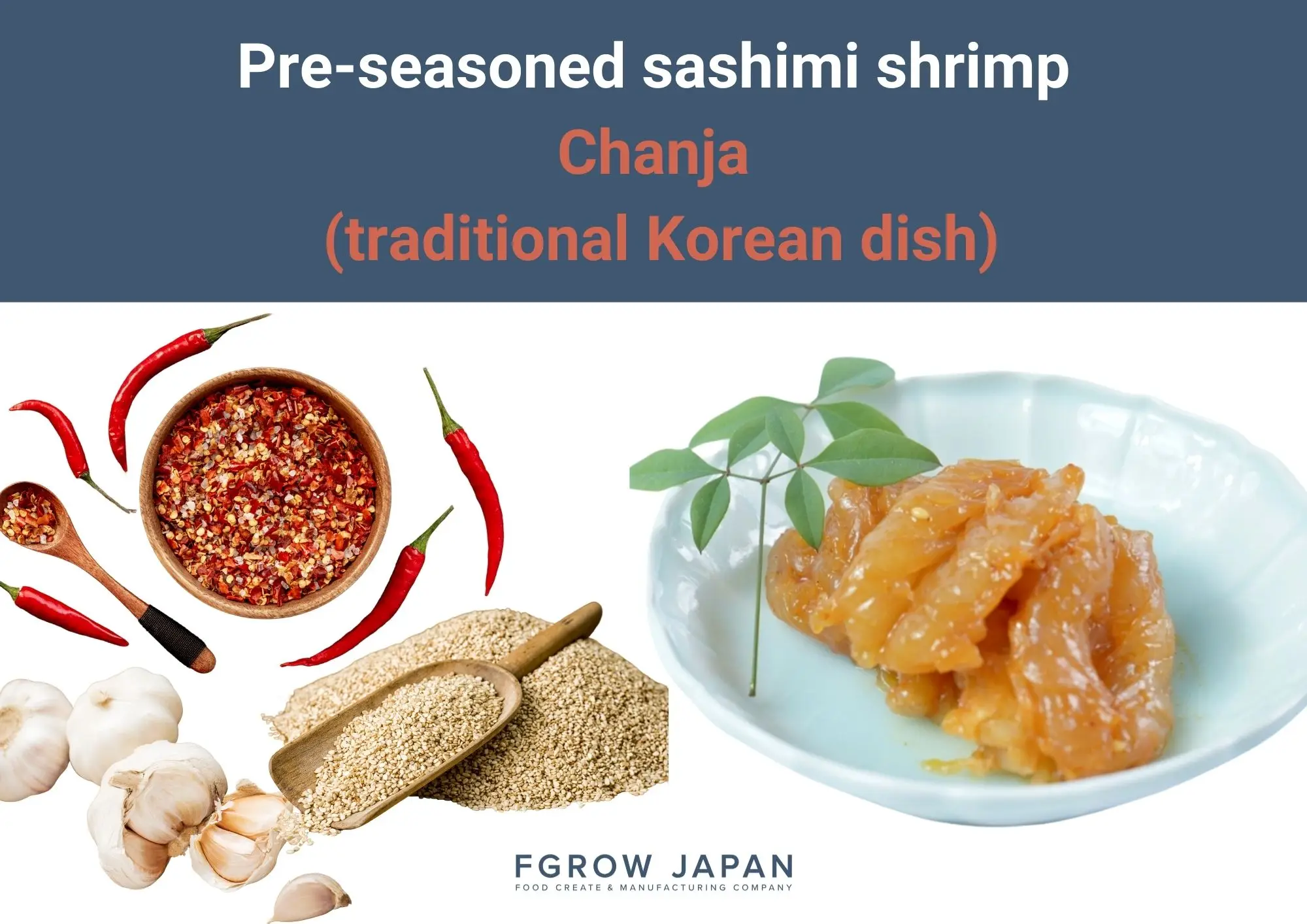 Korean-Style Chanja Seasoned Frozen Headless Shrimp Packaged in a