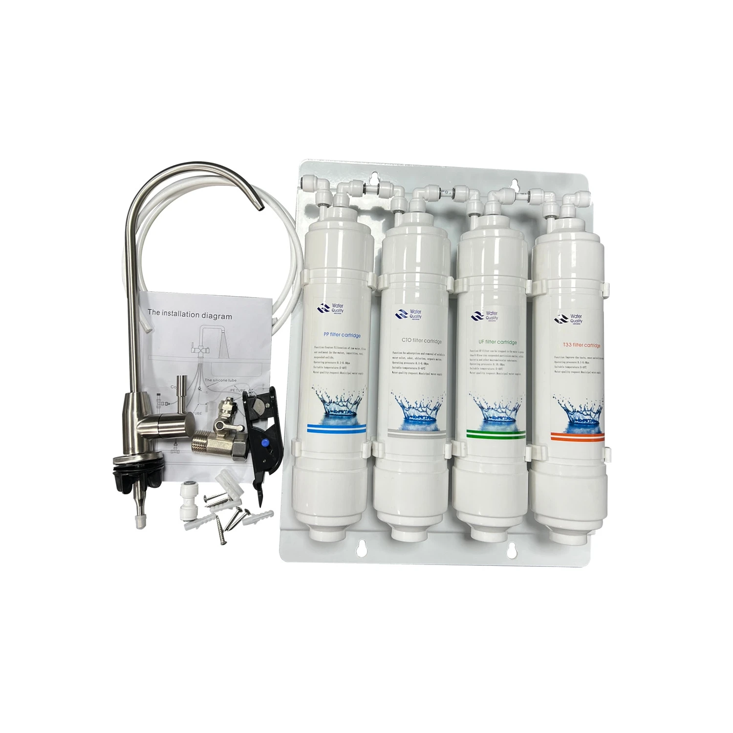 Under Sink Faucet Water Purifier Activated Carbon Filtration Water