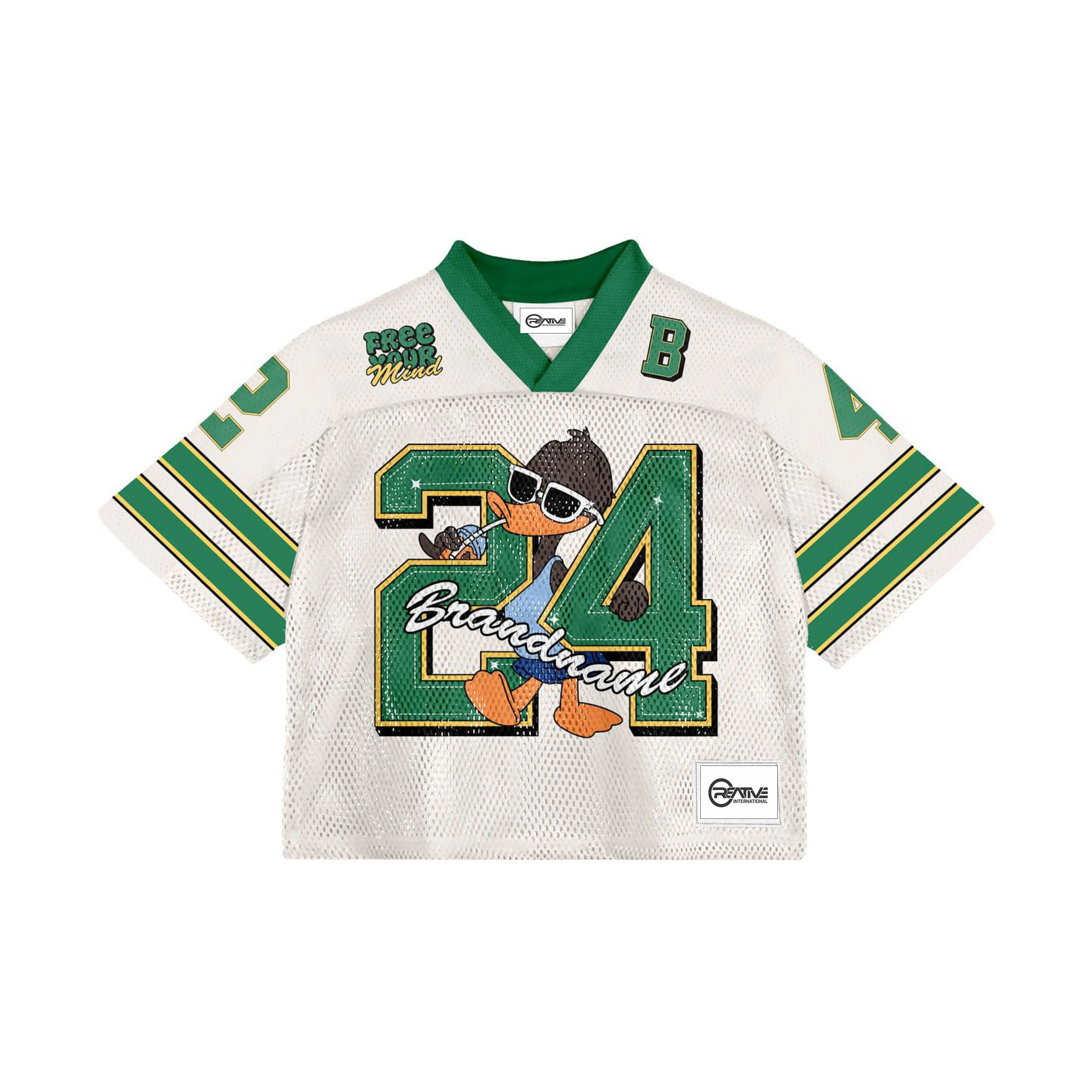 Shop Our Fashion Ribbed Neckline Football Jersey Boxy Fit