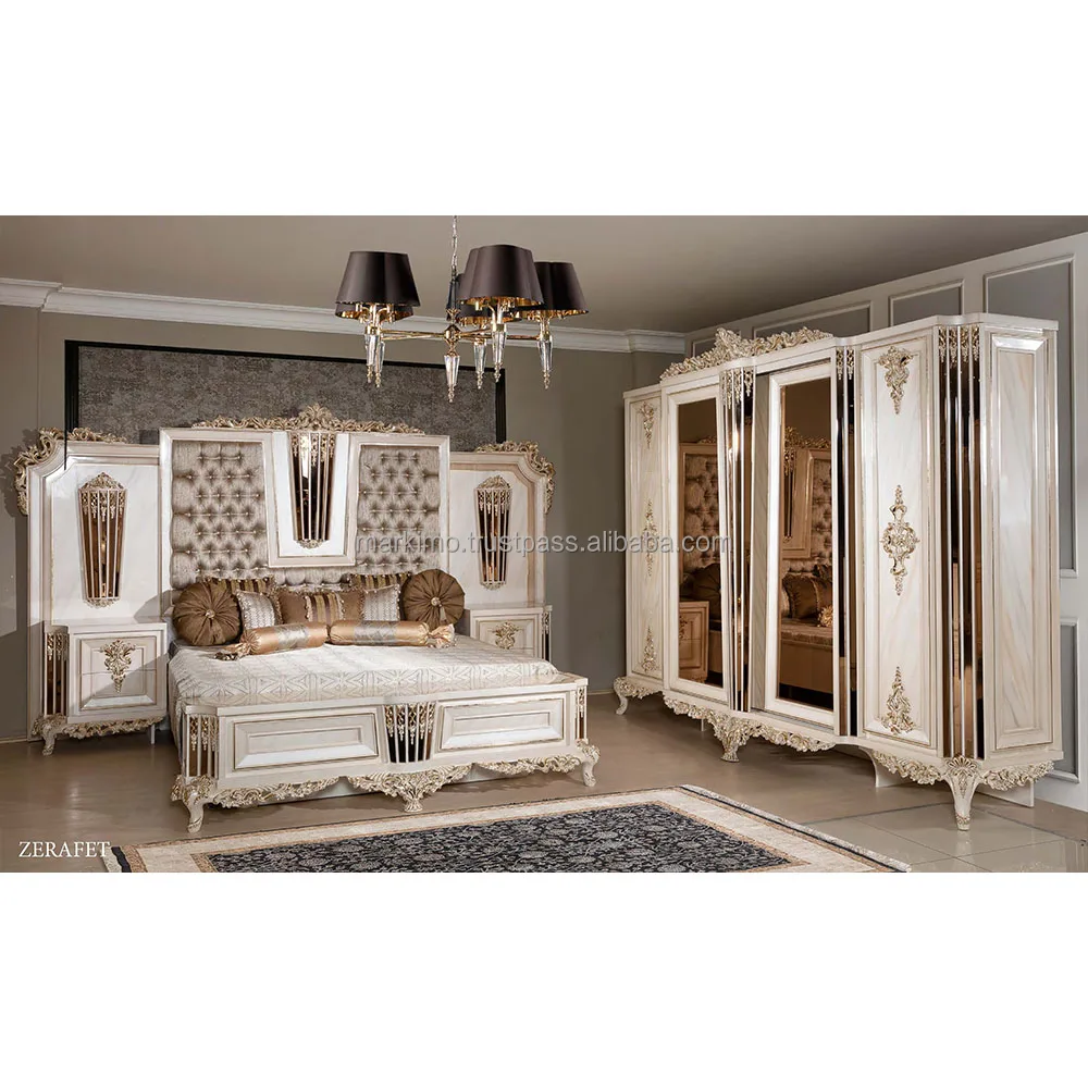 Turkish Middle East Eastern Luxury Antique Royal Hand Carved Bed Room ...