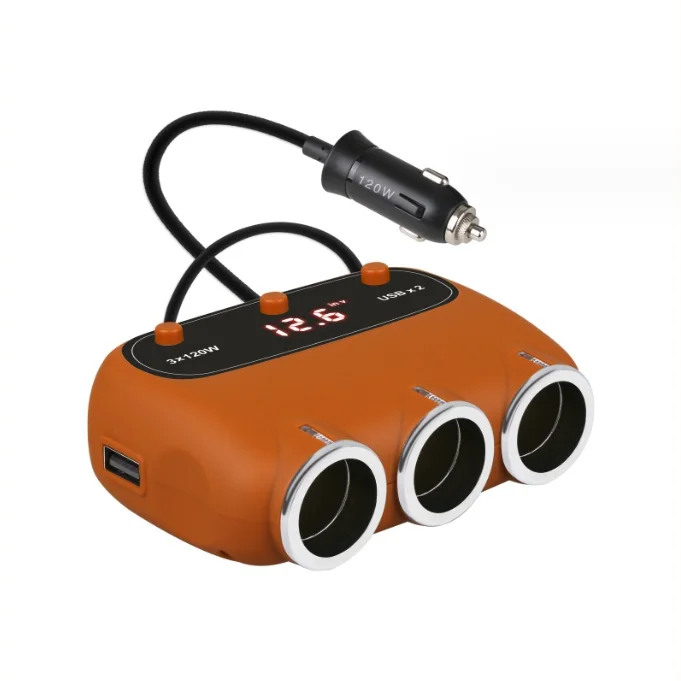 smart car cigarette lighter Multifunctional Digital Display Cigarette Lighter Electronic Dual Usb Fast  Charging Mobile Phone Smart Car Charger