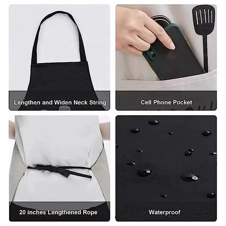 Kitchen Cooking Chef Custom Printed logo Adjustable Apron Custom Chef Cooking Work Waiter Apron