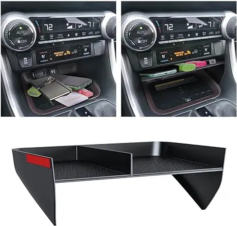 Vassoio Organizer Per Console Centrale RUNROAD Per Toyota RAV4 2019-2023: Inserti In ABS Per Monete E Piccoli Oggetti - Facile Installazione