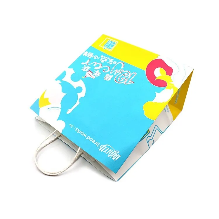 Durable Custom Logo No Handle Brown Recycled Paper Bag For Shopping