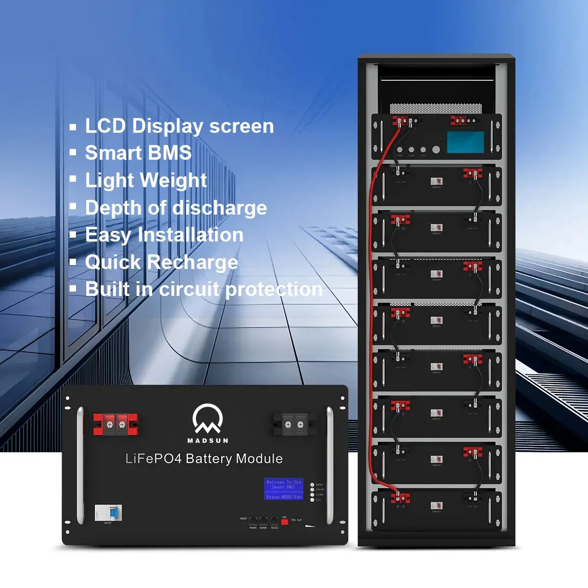Ess Battery Server Rack Madsun Air Cooling HV Ess 512V 460V 400V High Voltage System 15kva ...