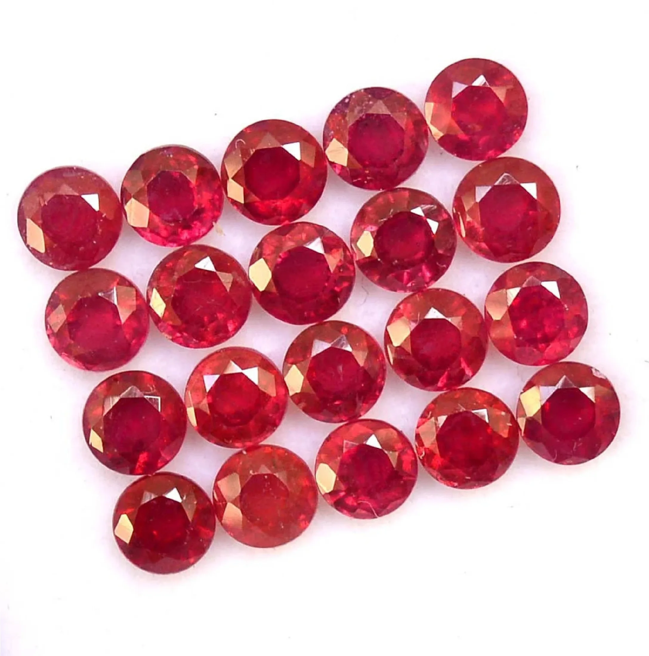 Natural Round Cut Ruby Loose Stone Untreated Gemstone in Red Color Ready for Jewelry Setting