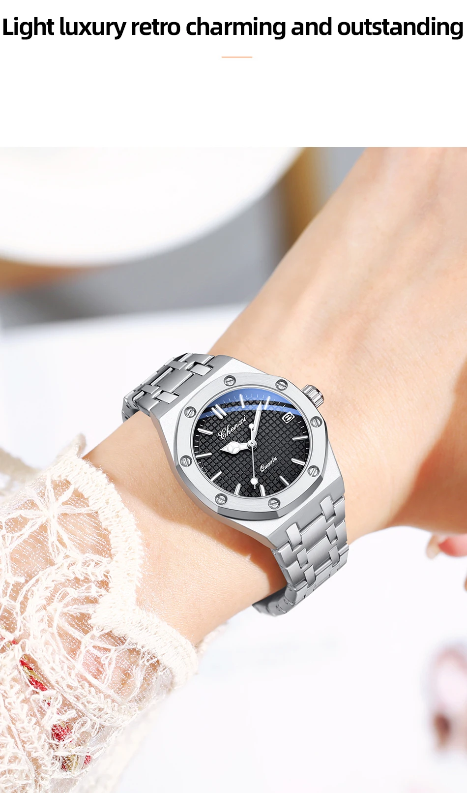 CHENXI 648 New Women Top Brand Luxury Bracelet Quartz Watch Waterproof Luminous Date Stainless Steel Wristwatch Ladies Gift