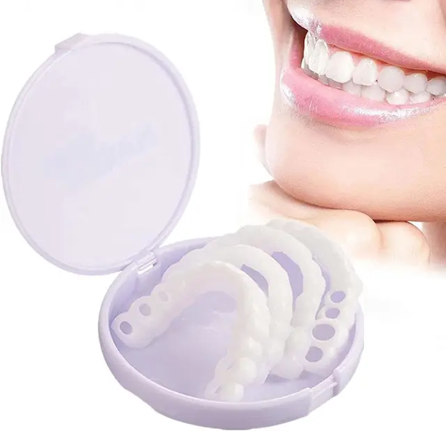 New  smile customized label Upper lower False teeth cover white instant smile for other teeth whitening accessories
