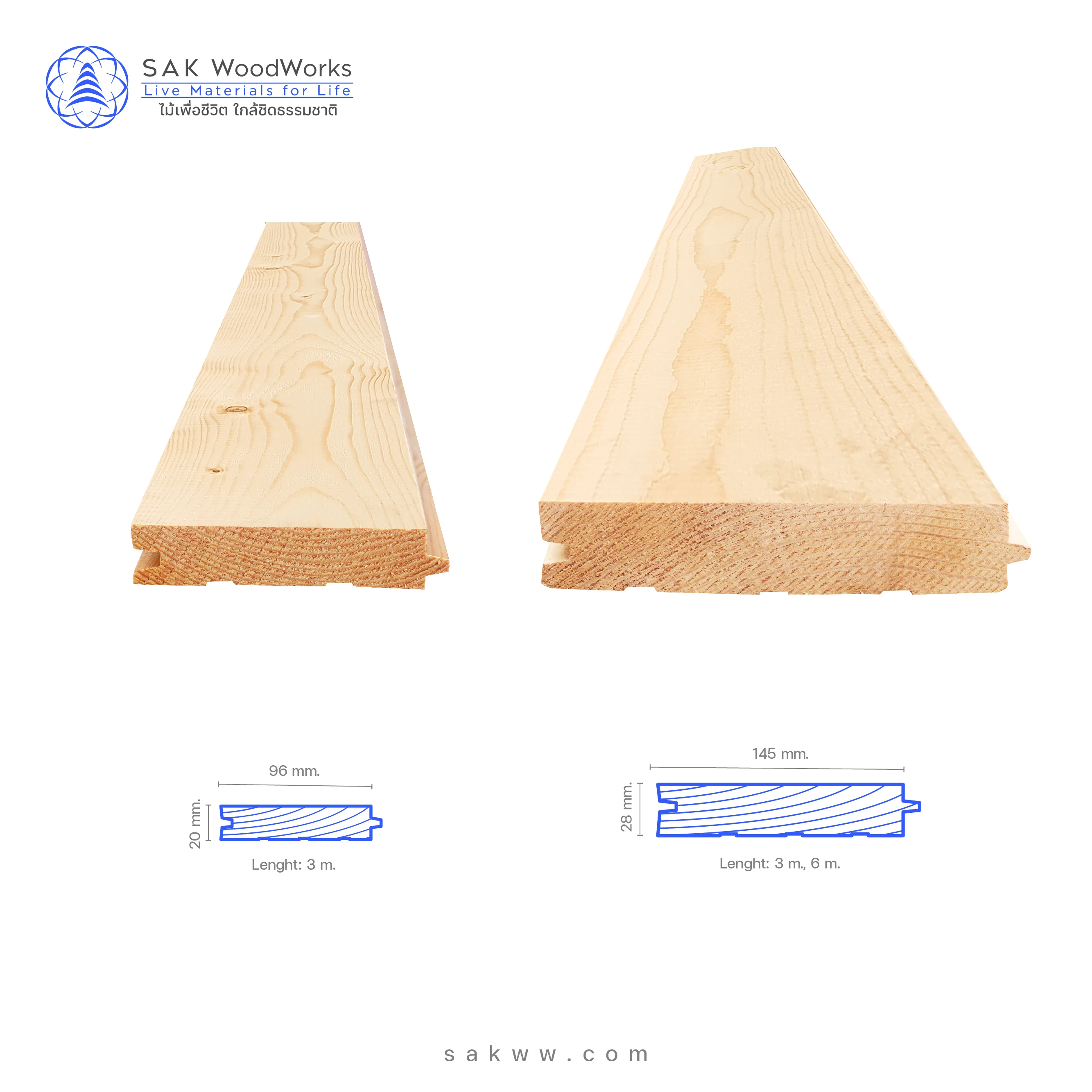 Sak Woodworks Northern Russian Pine Spruce Tonguegroove Wooden