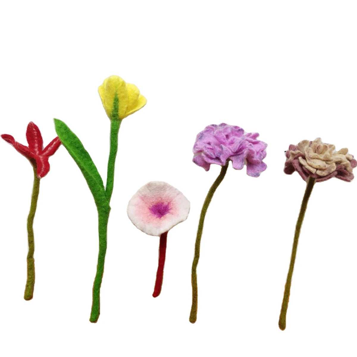 Best Handmade New Design Artificial Colorful Felt Flowers Wool Felt