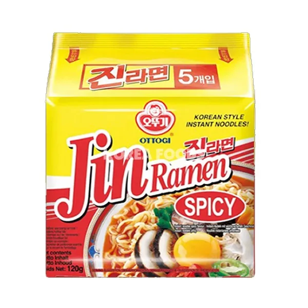 Ottogi Jin Ramen Multipack Spicy (120g X 5) Korean Ramen Instant