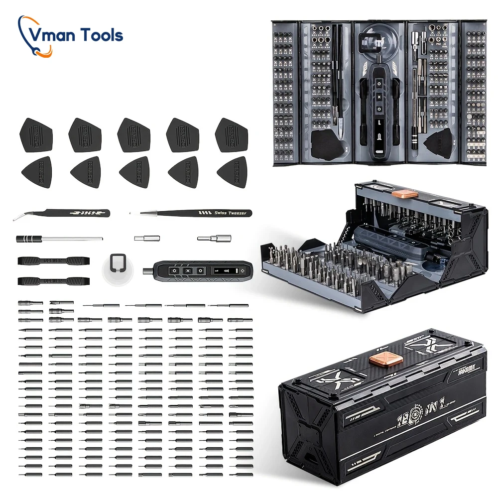 VMAN TOOLS Upgrade 180 in 1 Magnetic Precision Screwdriver Set, Professional Repair Tool Set