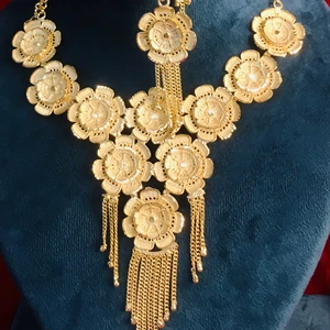 African Gold Dubai Jewelry's Enigmatic Handcrafted Lover's Necklace Inspired by the Valley of the Kings