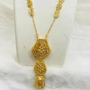 Dubai Vintage Gold Plated Necklace for Women Classic Diamond Zircon Pearl Alloy Strand Chain Wedding Anniversary Jewelry Gift