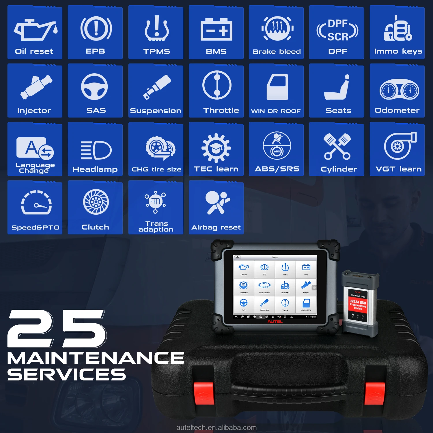 Autel Maxisys Ms908cv Truck Scanner Heavy Duty Diagnostic Tool Autel