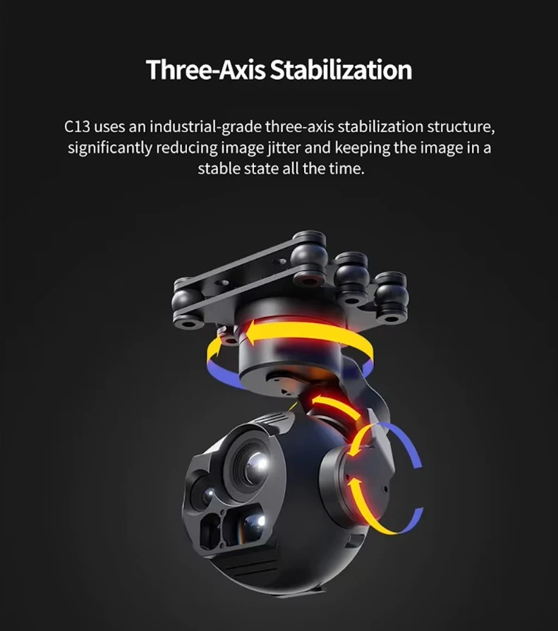 Skydroid C13 AI izleme 30x optik dijital Zoom 640 kızılötesi termal görüntüleme lazer telemetre ile tri-ışık PTZ kamera