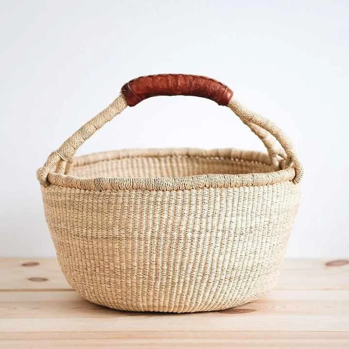 Colorful Seagrass Bolga Basket Woven Handmade Storage Carry Bag Baskets ...