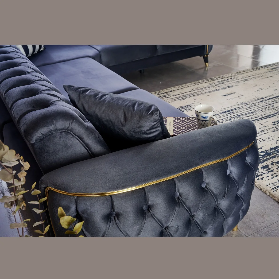 Sofa Designs Luxury Button Tufted Velvet Leather Fabric In All Colors