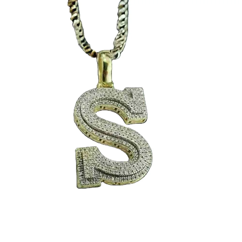 Wholesale 3.00 Ct Round Simulated Diamond Initial Letter S Pendant for women  222047