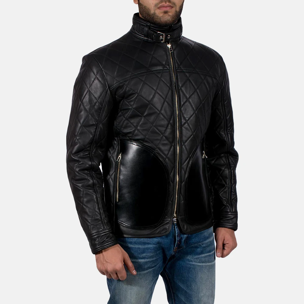 Equilibrium Black Leather Jacket Custom Genuine Leather Jackets