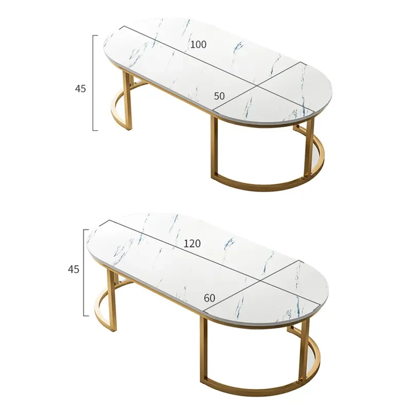 2023 Home Furniture Nodric Style Coffee Table With 2 Layers Colorful