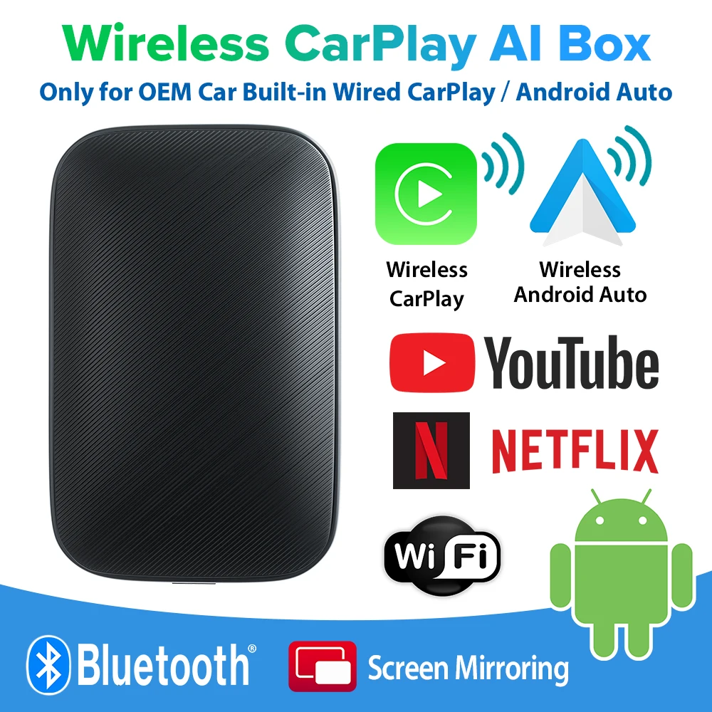 Eonon Wireless Apple Carplay & Android Auto Adapter Carplay Ai Box ...