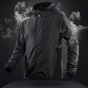 OEM Clothing Manufacturer Wholesale Custom LOGO Thin Outdoor Hiking Running Waterproof Reversible Zipper Hooded Windbreaker