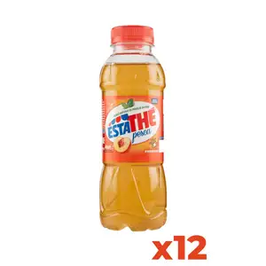 Estathé Italian Premium Quality Peach Iced Tea Drink 400ml PET Bottle 12 Bottles in Case