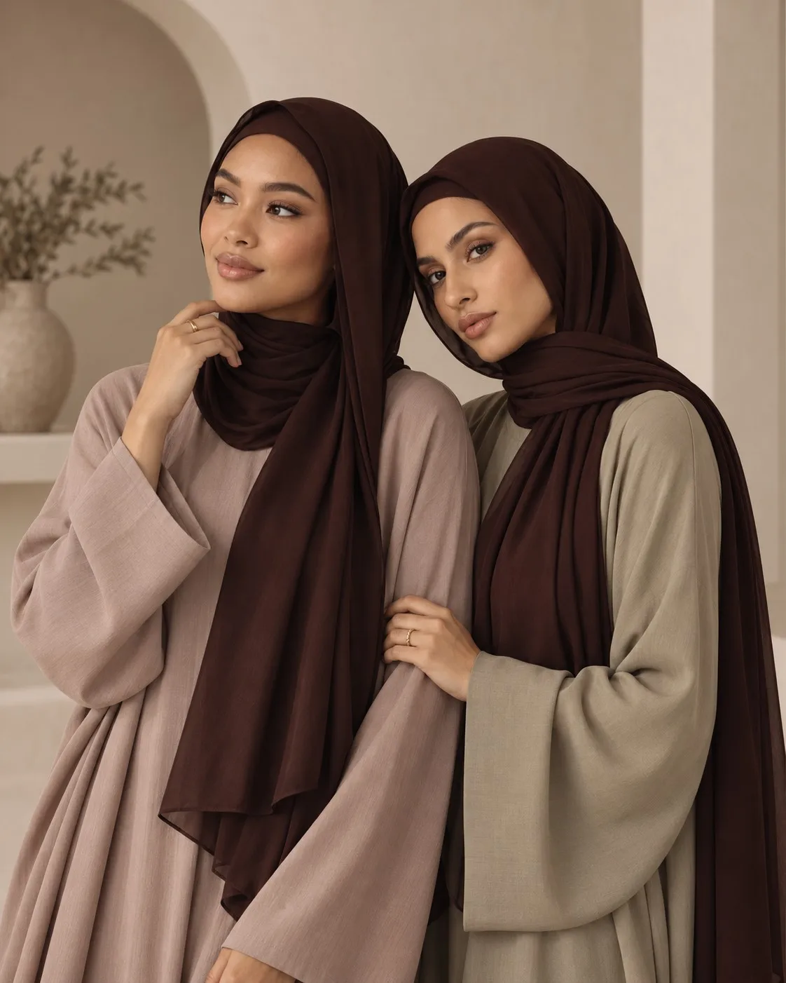Custom Bamboo Modal Hijab Dark Chocolate view 2