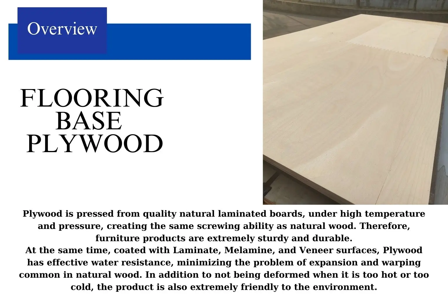 Indoor Outdoor Flooring Base Plywood From Vietnam Plywood Sheet Water